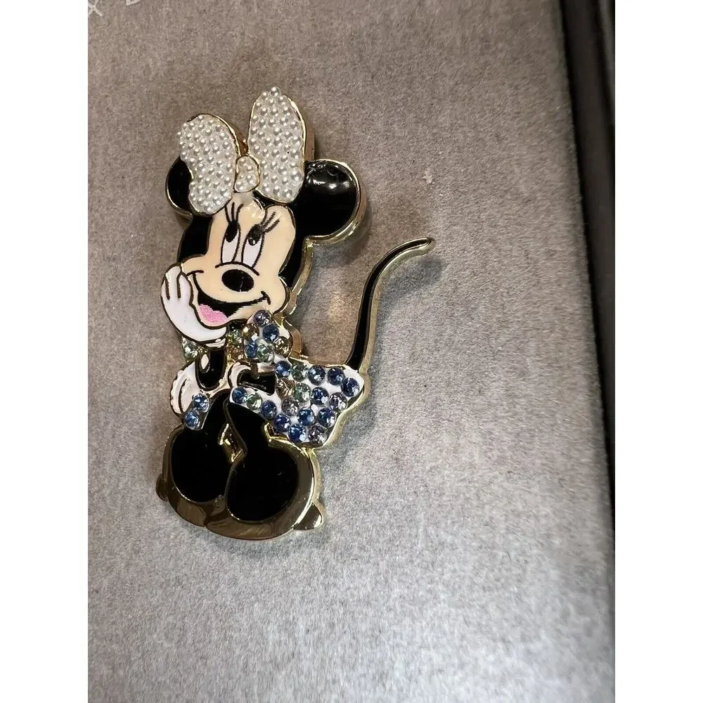 Disney x Baublebar Minnie Mouse Pearl/Rhinestone Enamel Earrings NEW